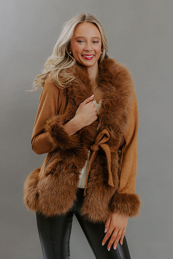 Weekend in London Faux Suede Coat Image - 1