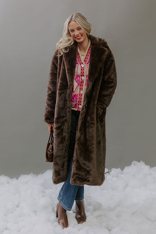 Uptown Allure Plush Faux Fur Coat Image - 1