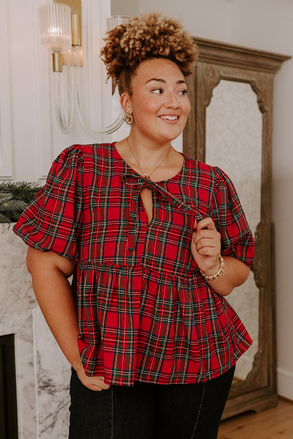 So Plaid To Meet Babydoll Top Curves Image - 4