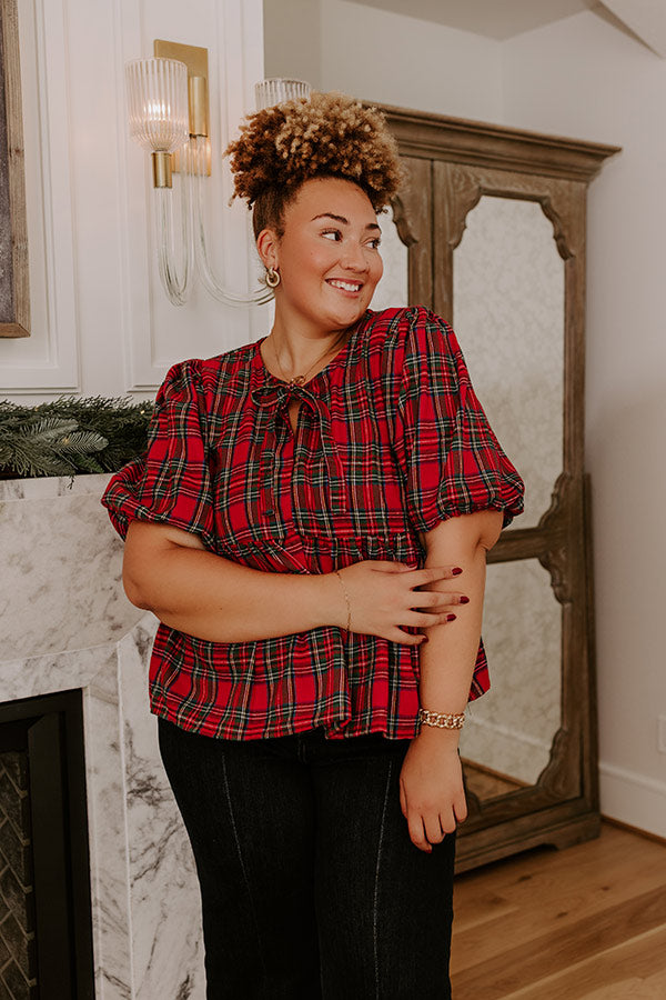 So Plaid To Meet Babydoll Top Curves Image - 3