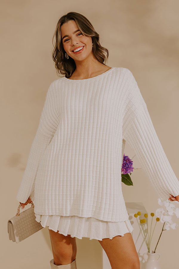 Minimal Muse Knit Sweater in Cream Image - 1