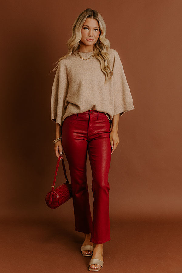 Coffee Shop Cuddles Knit Sweater Top in Oatmeal Image - 2