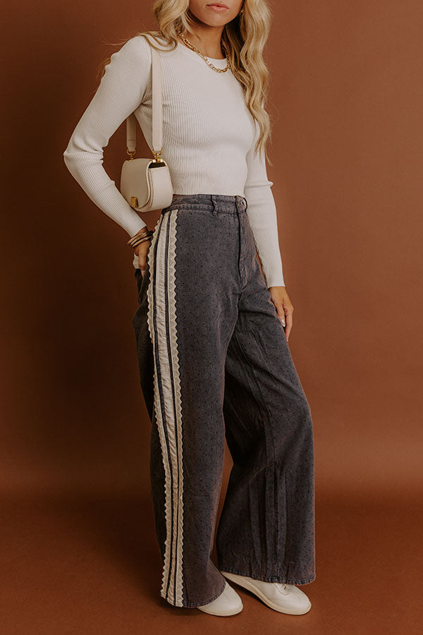 The Lala High Waist Wide Leg Vintage Wash Pants Image - 3