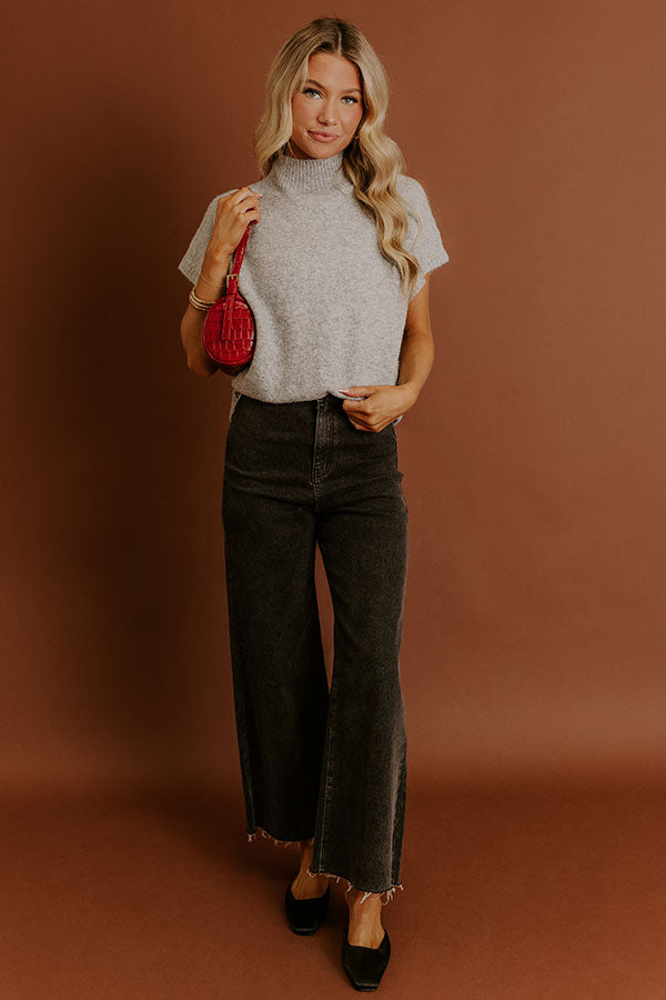 Always Grateful Knit Sweater Top in Grey Image - 2