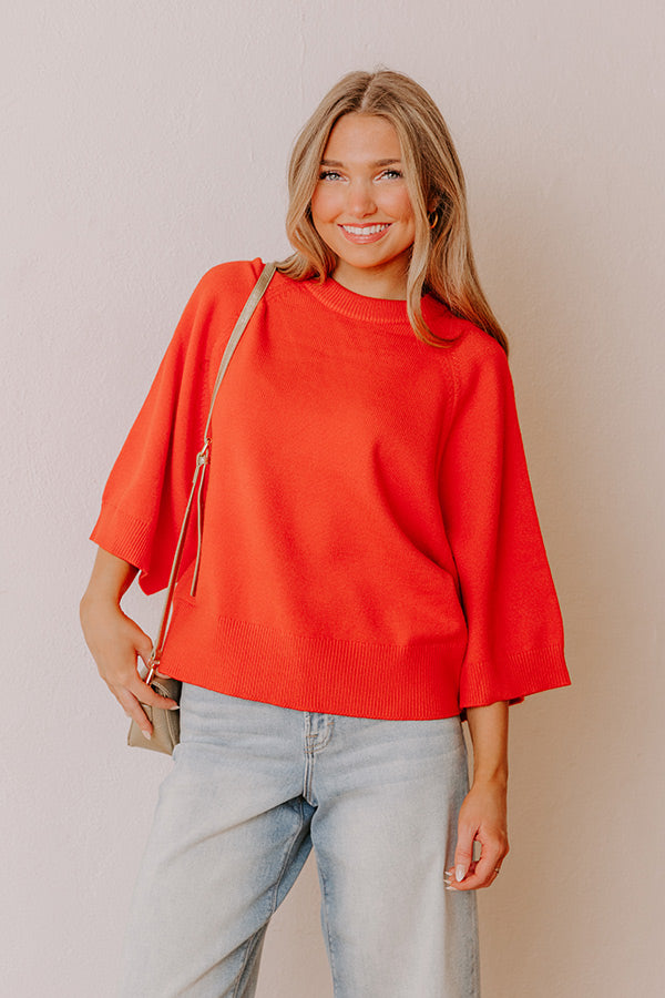 Coffee Shop Cuddles Knit Sweater Top in Scarlet Image - 2
