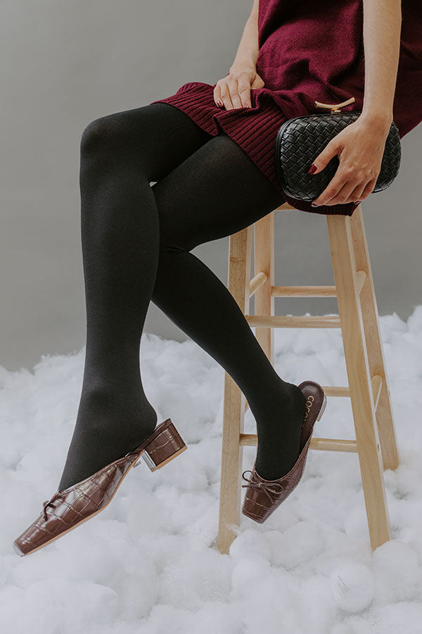 Cozy and Chic High Waist Fleece Lined Tights in Black Image - 2