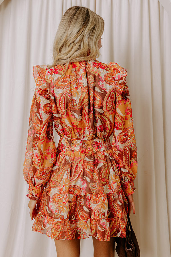 Forever Grateful Paisley Mini Dress Image - 5