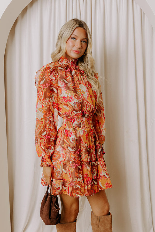 Forever Grateful Paisley Mini Dress Image - 4