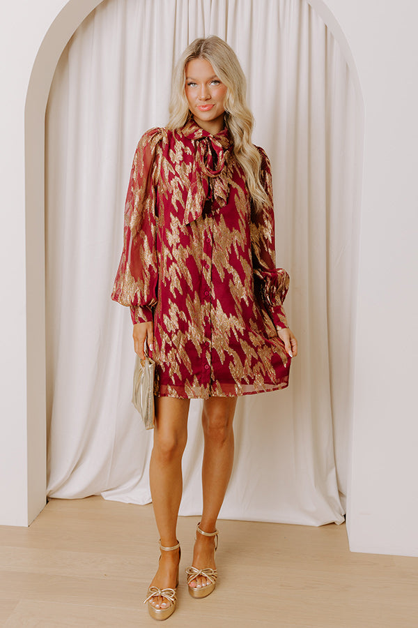 Candlelight Hour Metallic Mini Dress Image - 1