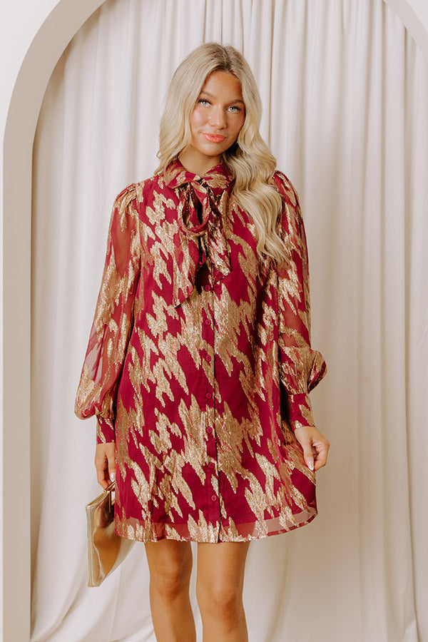 Candlelight Hour Metallic Mini Dress Image - 5