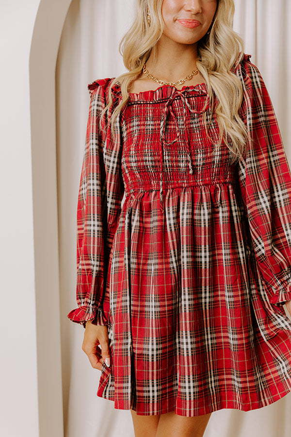 Plaid All Night Smocked Mini Dress Image - 2
