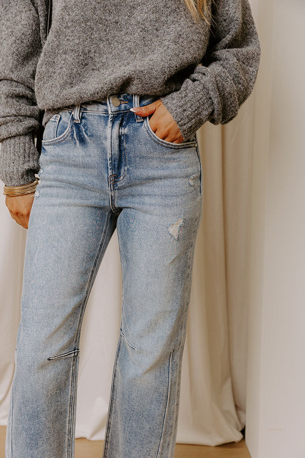 RISEN Victoria High Waist Distressed Straight Leg Jean Image - 3