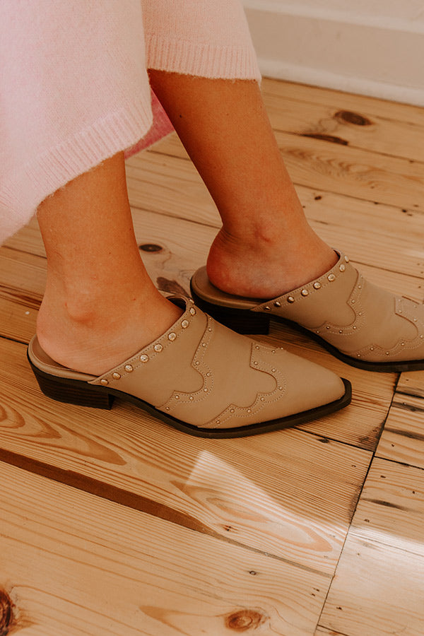 Thalia Faux Leather Western Mules Image - 4