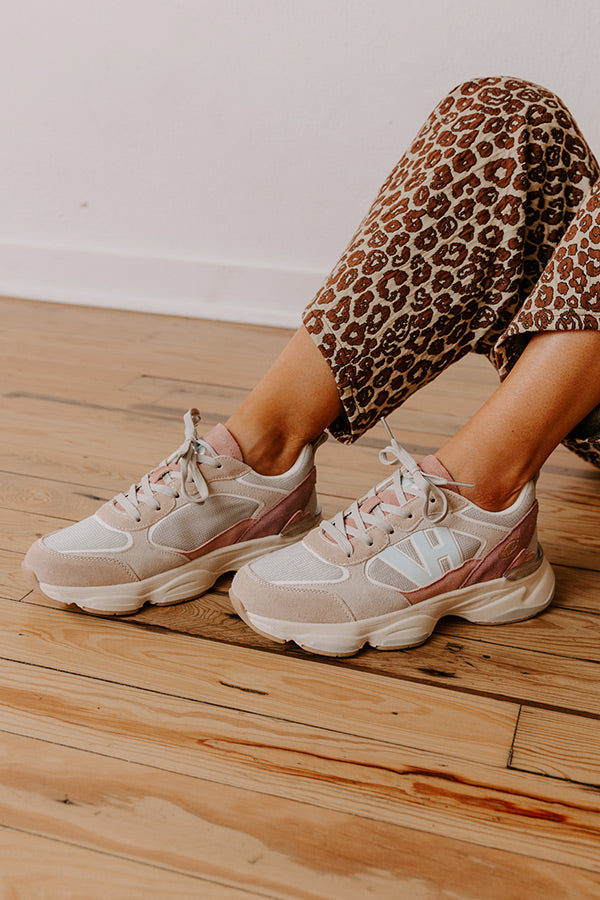 The Dash Faux Suede Sneaker in Blush Image - 1