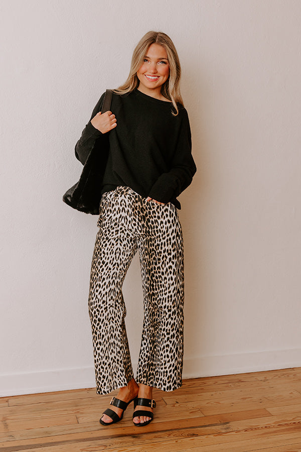 The Savannah High Waist Leopard Barrel Leg Jean Image - 1