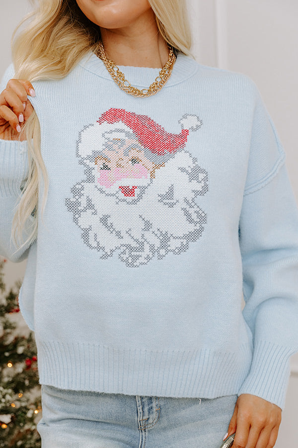 Santa Baby Cross Stitch Embroidered Sweater Image - 2