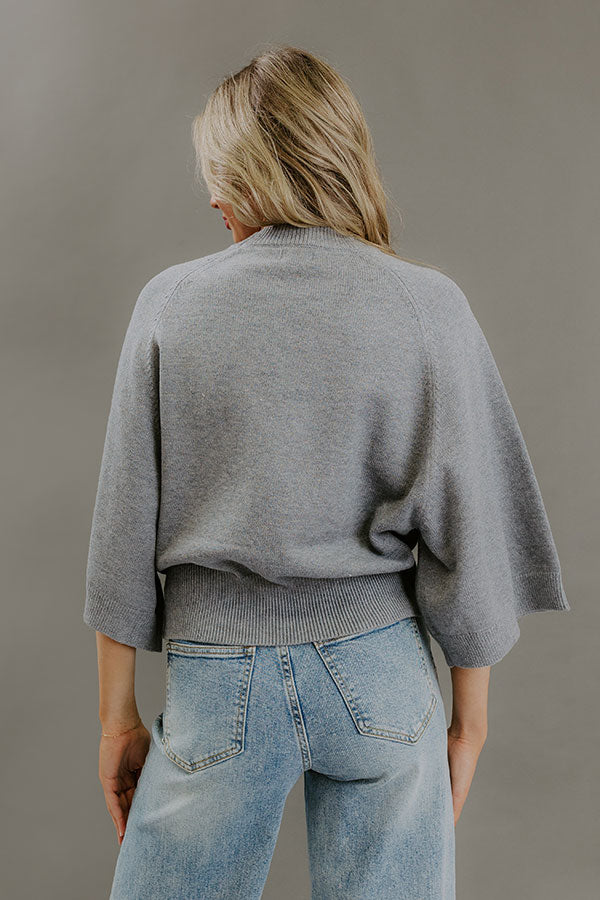 Downtown Cozy Knit Sweater Top in Grey Image - 4
