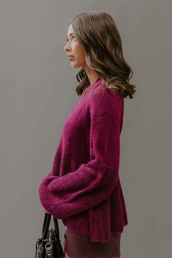 Cozy Moments Eyelash Knit Sweater in Maroon Image - 2