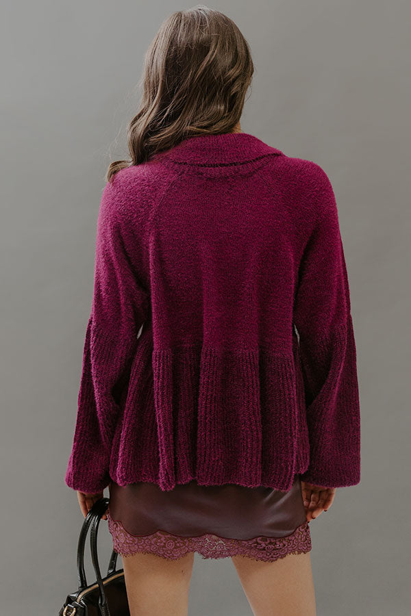 Cozy Moments Eyelash Knit Sweater in Maroon Image - 3