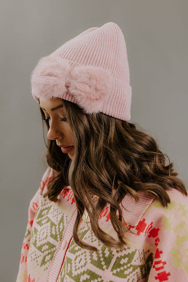 Cozy Moment Knit Beanie in Blush Image - 3