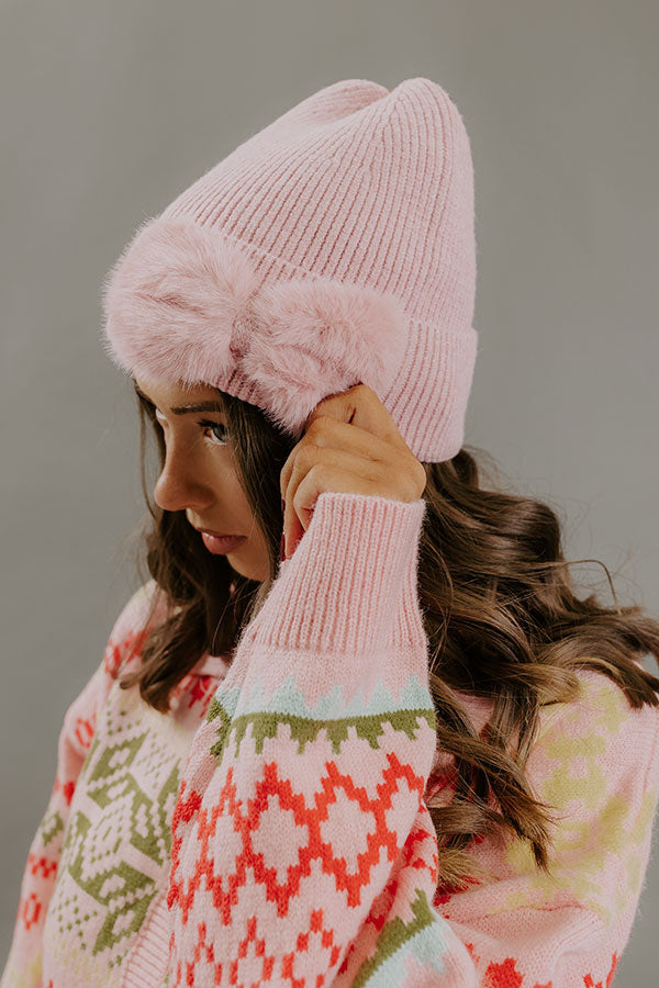 Cozy Moment Knit Beanie in Blush Image - 1