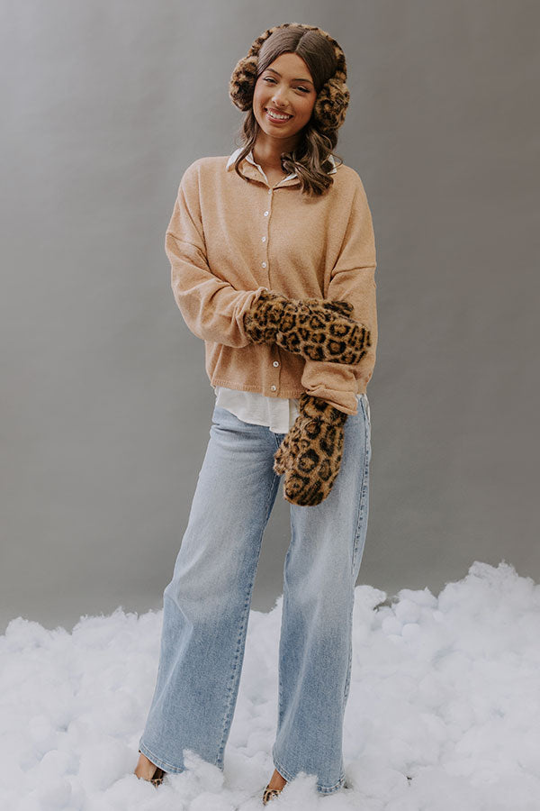 Coffee Shop Cutie Knit Cardigan in Camel Image - 2