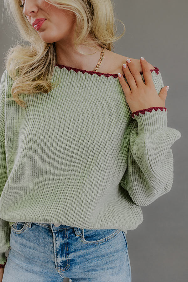 Sunday Ease Knit Sweater Top in Mint Image - 2