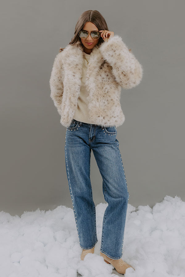 City of Lights Faux Fur Leopard Jacket Image - 3