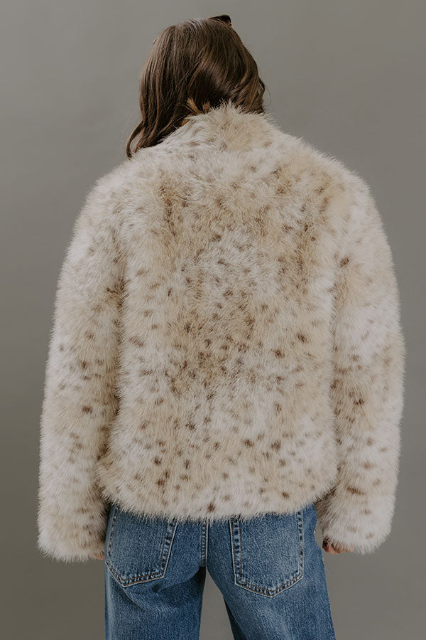 City of Lights Faux Fur Leopard Jacket Image - 5
