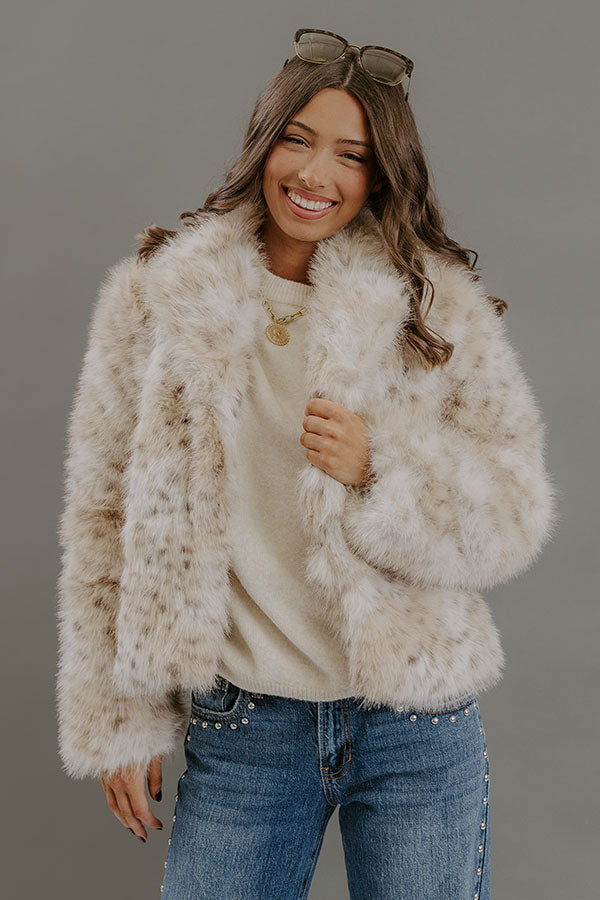 City of Lights Faux Fur Leopard Jacket Image - 1