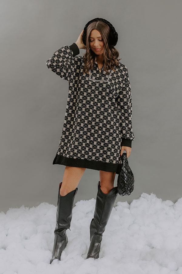 Petal Party Floral Knit Jacquard Mini Dress Image - 2