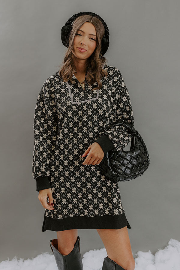 Petal Party Floral Knit Jacquard Mini Dress Image - 3