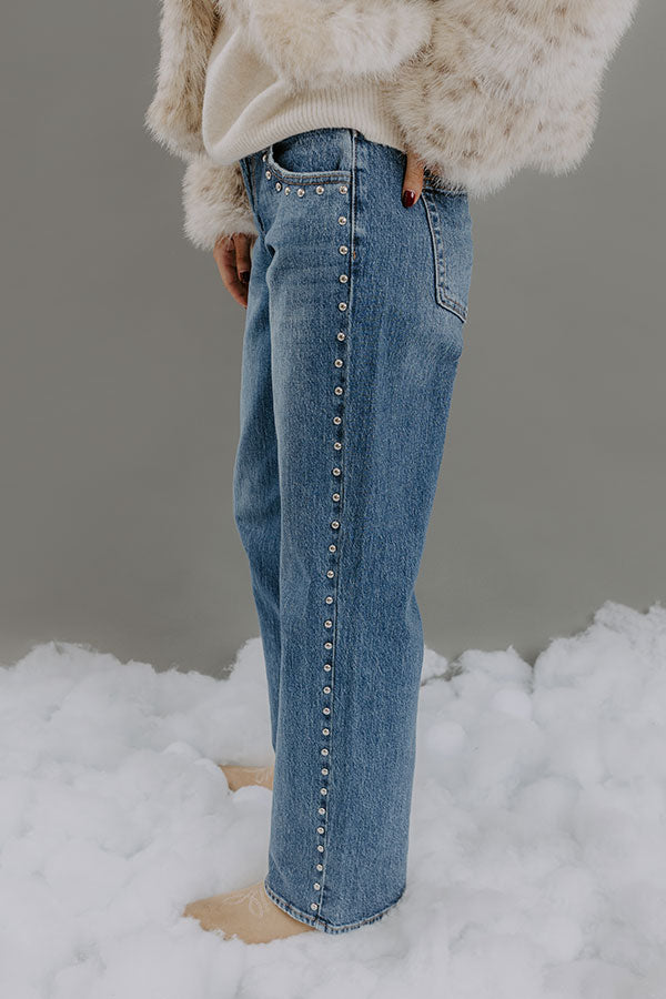 JUST USA Ava Low Rise Studded Jeans Image - 4