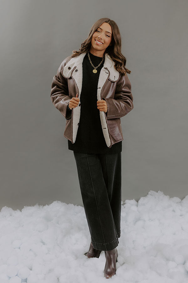 Autumn Wander Faux Sherpa Reversible Jacket Image - 4