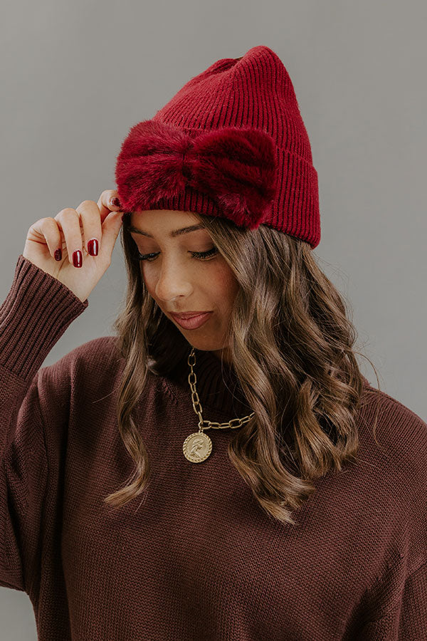 Cozy Moment Knit Beanie in Merlot Image - 2