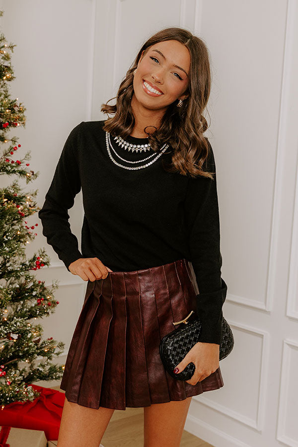 Glitz Avenue Embellished Sweater Top in Black Image - 1