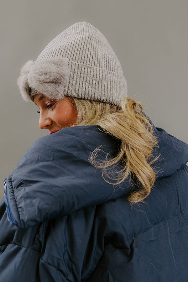 Cozy Moment Knit Beanie in Grey Image - 2