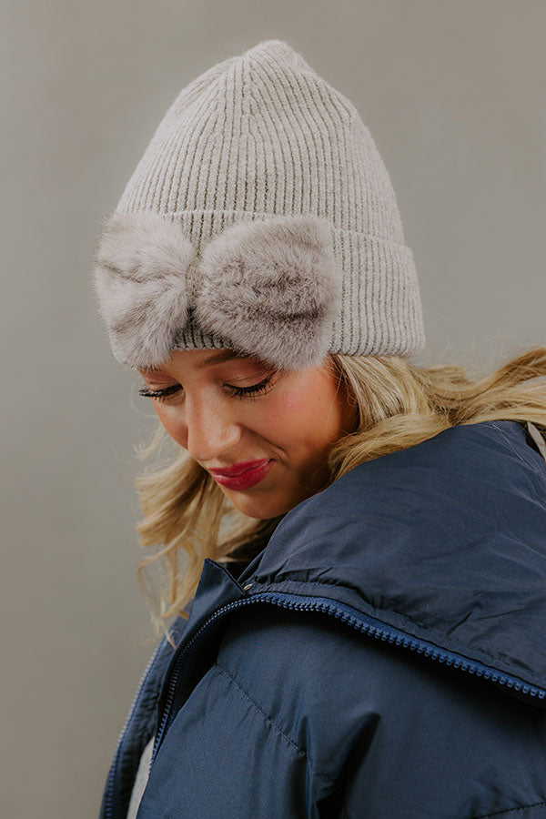 Cozy Moment Knit Beanie in Grey Image - 1