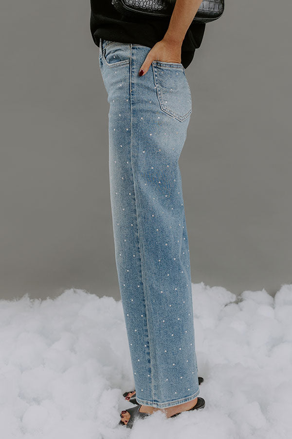 The Quinn High Waist Embellished Straight Leg Jean Image - 4