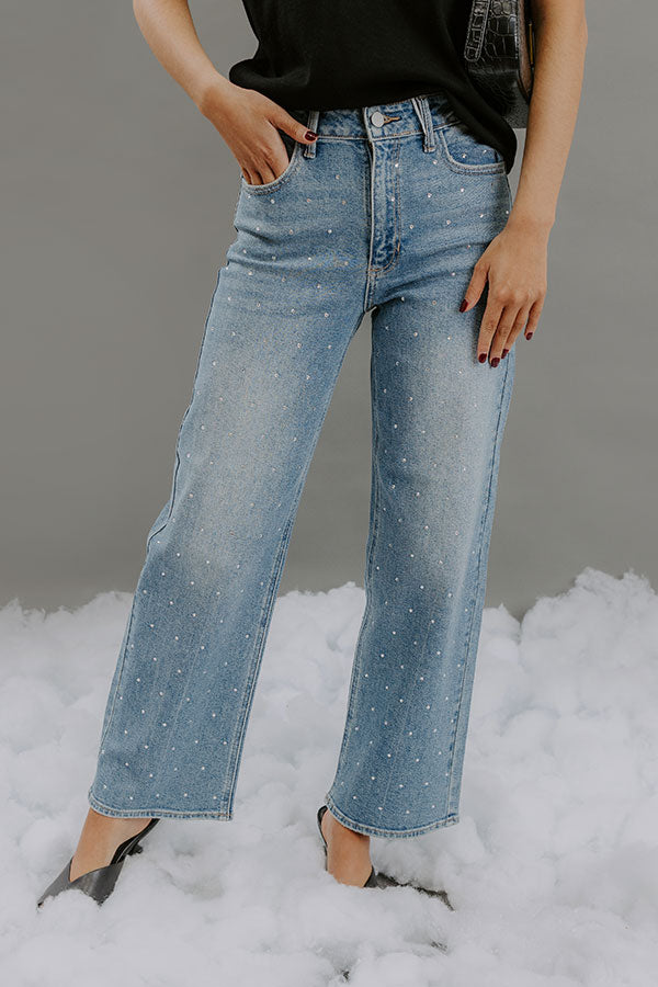 The Quinn High Waist Embellished Straight Leg Jean Image - 3