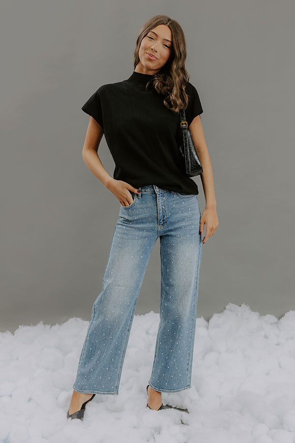 The Quinn High Waist Embellished Straight Leg Jean Image - 1