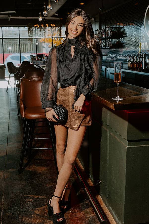 Paris Charm Organza Top in Black Image - 2