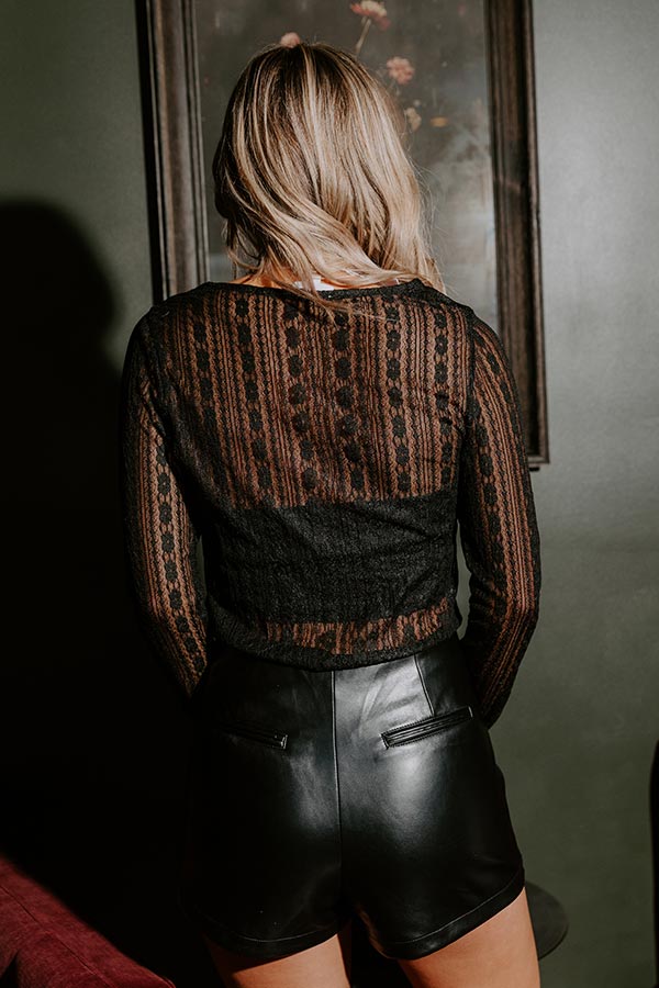 Darling Daydream Lace Ruffle Top in Black Image - 4