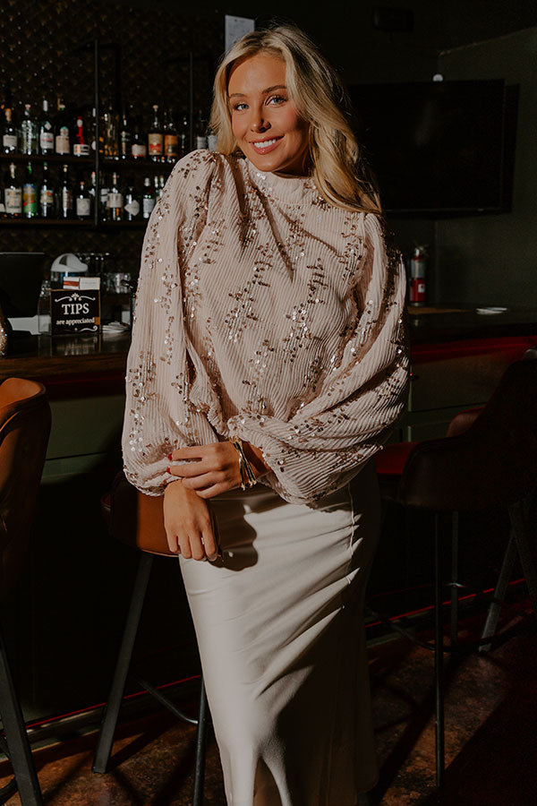 Sparkle Society Sequin Pleated Top Image - 3