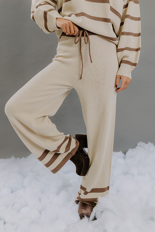 Cozy Darling High Waist Stripe Knit Pants Image - 3