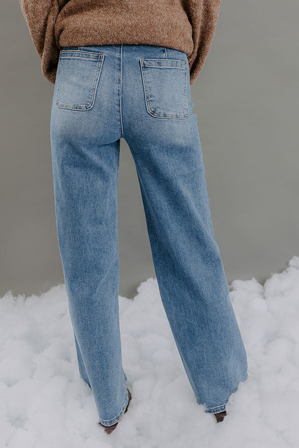The Tracy High Waist Flares in Medium Wash Image - 4