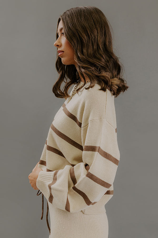 Cozy Darling Stripe Knit Sweater Image - 3