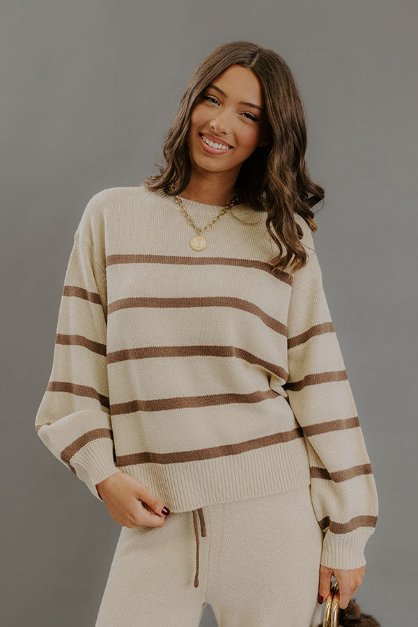 Cozy Darling Stripe Knit Sweater Image - 1