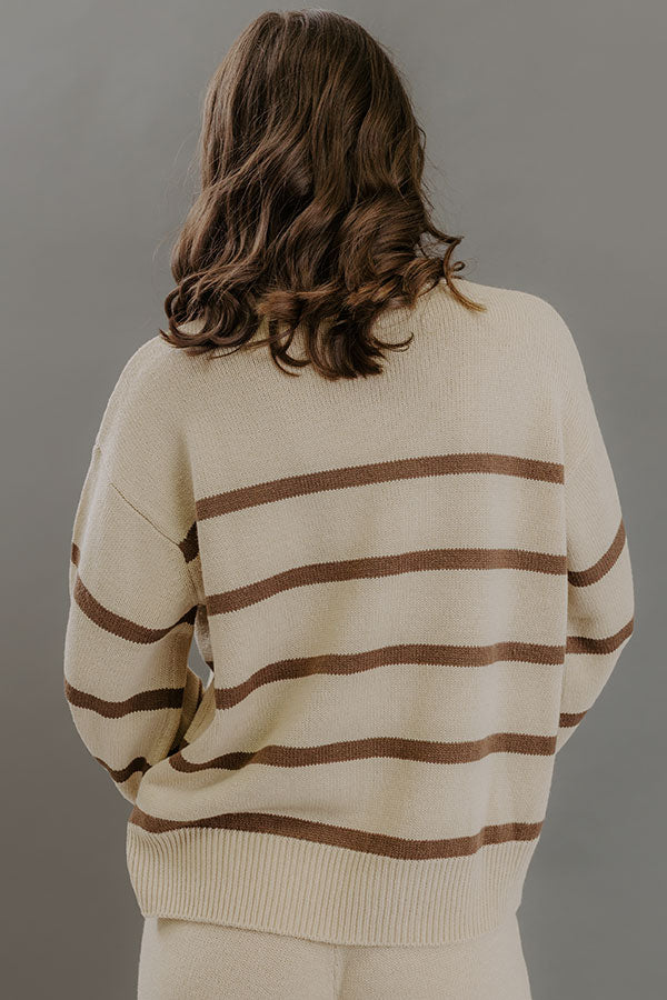 Cozy Darling Stripe Knit Sweater Image - 4