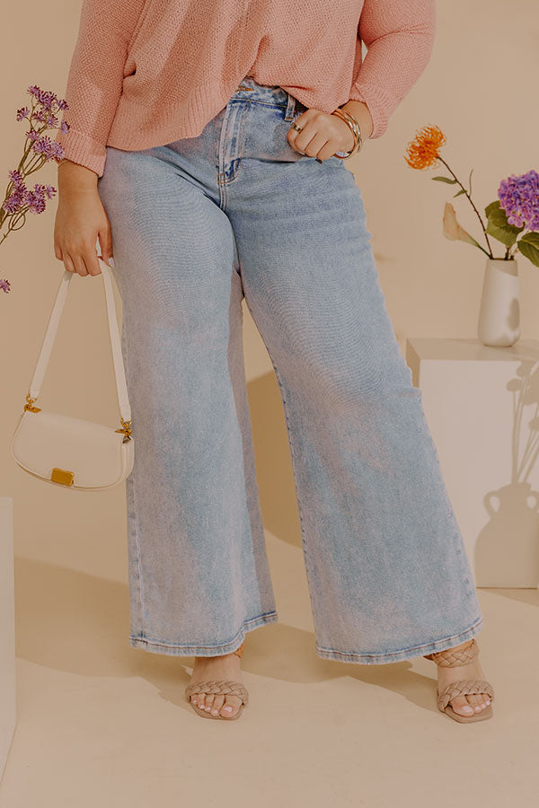 RISEN Melody Low Rise Wide Leg Shimmer Jean Curves Image - 2